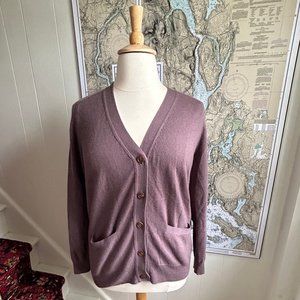 Demylee 100% cashmere v-neck cardigan, PURPLE, size M, NWT